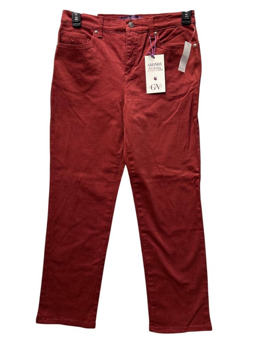 Gloria Vanderbilt Womens Size 8P AVERAGE Amanda Slimming Red Jeans Cotton Blend